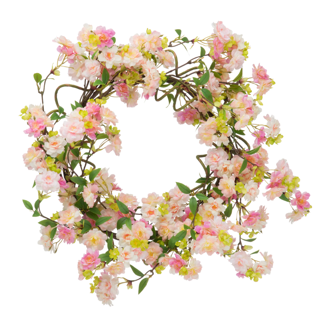 24" BLUSH CHERRY WREATH