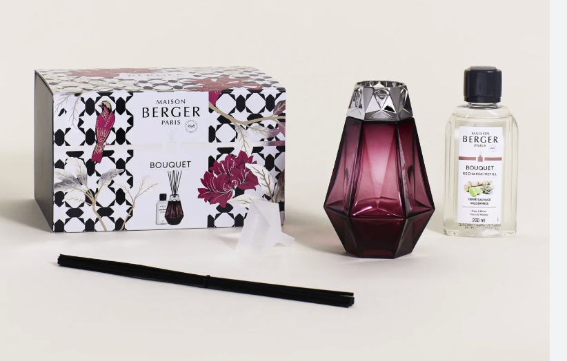Prism Garnet Lamp Gift Set with Wilderness Fragrance by Maison Berger
