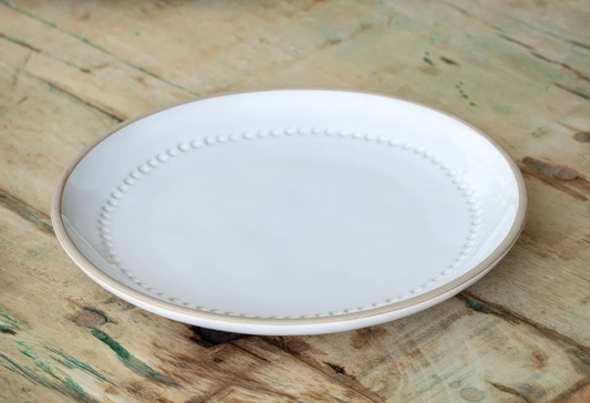 Isabella White 8" Dinner Plate