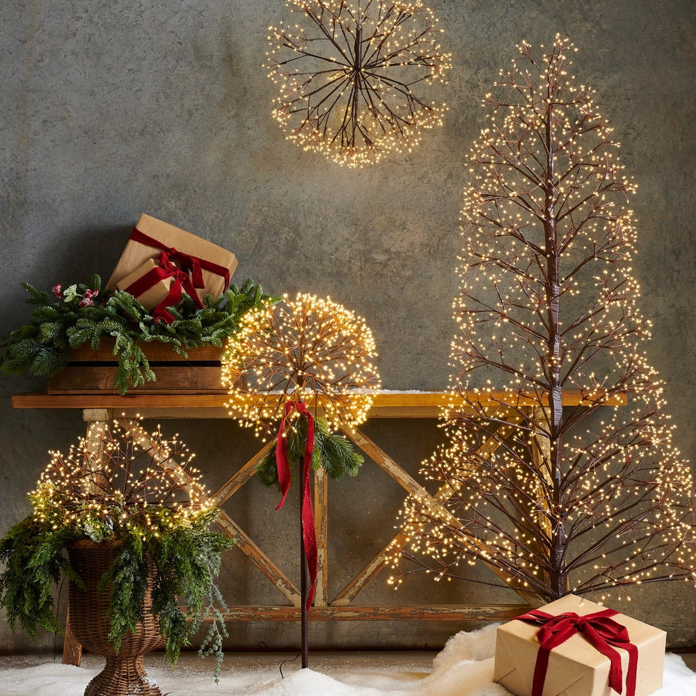 27.5" Brown Starburst Lighted Orb