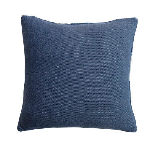 18" Square Woven Fabric Indoor/Outdoor Pillow with Embroidery & Stripe Pattern